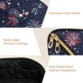 thumbnail image 5 of FORMRS Makeup Bag Travel Cosmetic Organizer for Women Fold Flat Zipper Pouch with Handle, Red and Blue Fireworks Pattern, 5 of 8