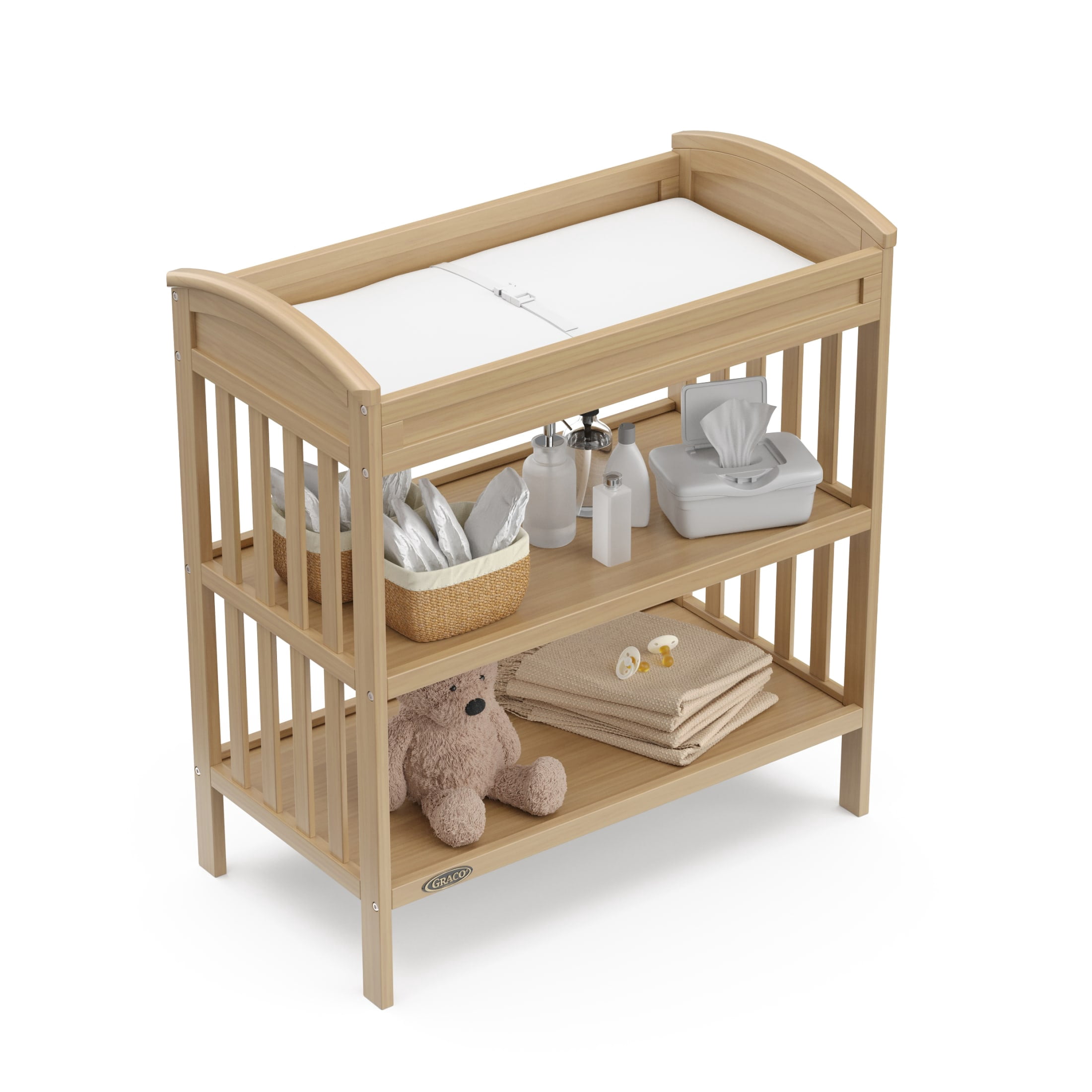 Graco Benton Infant Changing Table with Bonus Water-Resistant Changing Pad, Driftwood