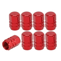8 Pcs Tire Valve Stem Caps, 10x17MM Car Wheel Valve Cap Universal for Car Bike Motorcycle Anti Crash Aluminum Alloy Red Tyre Valve Stem Cover Valve Dust Cap Tire Valve Cap