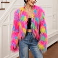 thumbnail image 4 of cocolona Womens Cropped Coat Fuzzy Long Sleeve Crew Neck Jacket Winter Warm Trendy Outfits, 4 of 6