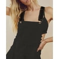 thumbnail image 3 of Chouyatou Women's Laced Embroidered Tulle Bib Dress Casual Loose Adjustable Straps Maxi Dress(Black,S), 3 of 4