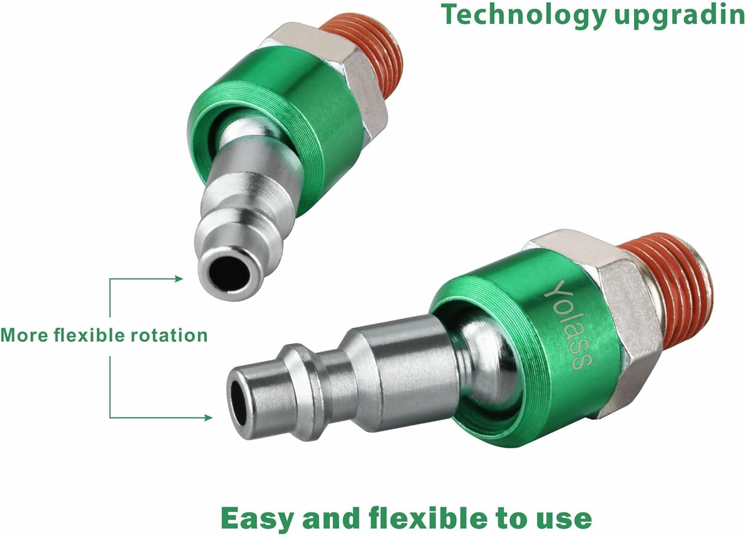 MKEUDQ-Air Tool Fittings,2Pcs 1/4"NPT 360°Swivel Utility Industrial Air Hose Fittings,Suitable for Air Compressors