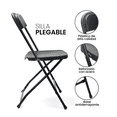 thumbnail image 3 of Silla Plegable 10pz Plastico Reforzada Eventos Fiestas Picool 10 pz, 3 of 6