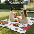thumbnail image 4 of Christmas Poinsettia Outdoor Rug for Patio/Deck/Porch, Non-Slip Large Area Rug 4 x 6 Ft, Xmas Pine Fruit Berry Red Floral Indoor Outdoor Rugs Washable Area Rugs, Reversible Camping Rug Carpet Runner, 4 of 8