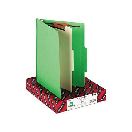 UPC: 0086486137027 | Smead 13702 Top Tab Classification Folder  One Divider  Four-Section  Green  10/Box