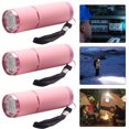 thumbnail image 5 of 3 Uds 9LED Mini Linterna Camping Antorchas Aleación Aluminio Impermeables () Rosa, 5 of 5