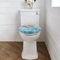 thumbnail image 2 of ZIATUBLE Ocean Wave Toilet Lid Seat Cover Easy to Install Toilet Lid Cover with Elastic Band Stretchable Toilet Lid Covers for Bathroom Decoraction Soft Flannel Toilet Lid Cover, 2 of 6