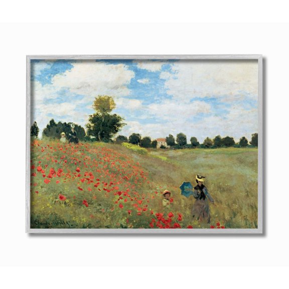 Stupell Industries The Poppy Field Monet Classic Painting Framed Wall Art by Claude Monet