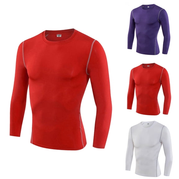 Men's Long Sleeve Compression Shirts Gym Athletic Gym Undershirts Active Baselayer Sport Top Shirt