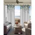 thumbnail image 4 of Green White Eucalyptus, Blackout Curtains 54 Inches Long for Bedroom, Watercolor Leaves Simple White Thermal Insulated Room Darkening Black Out Window Curtain Panels Grommet Drapes for Living Room, 4 of 8