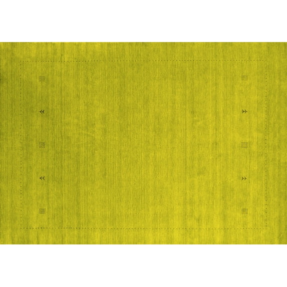 Ahgly Company Indoor Rectangle Abstract Yellow Contemporary Area Rugs, 5' x 7'