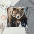 thumbnail image 2 of Orinice Bear Snow Wildlife Graphic Decorative Cushion Throw Pillow Cover for Home Living Room Bedroom Winter Square 1PC 12x12in, 2 of 5