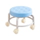 thumbnail image 4 of Silla giratoria con asiento bajo con ruedas, taburete de pedicura pequeño, resistente y resistente, 360 grados azul, 4 of 9