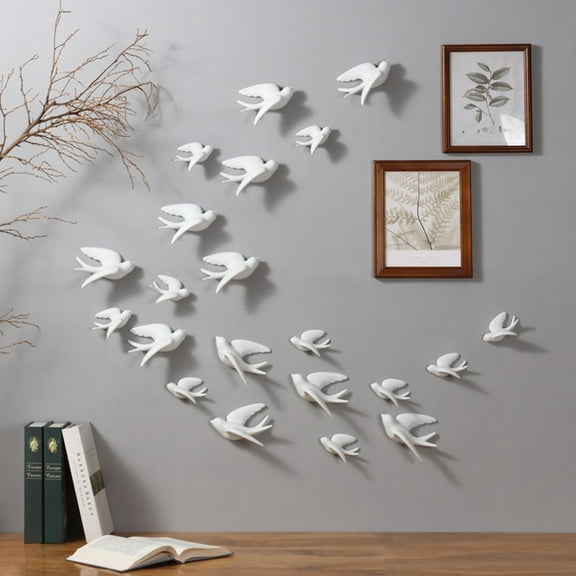 Hadanceo Birds Murals Realistic Ornamental Ceramic Wall Hanging Decorations for Living Room