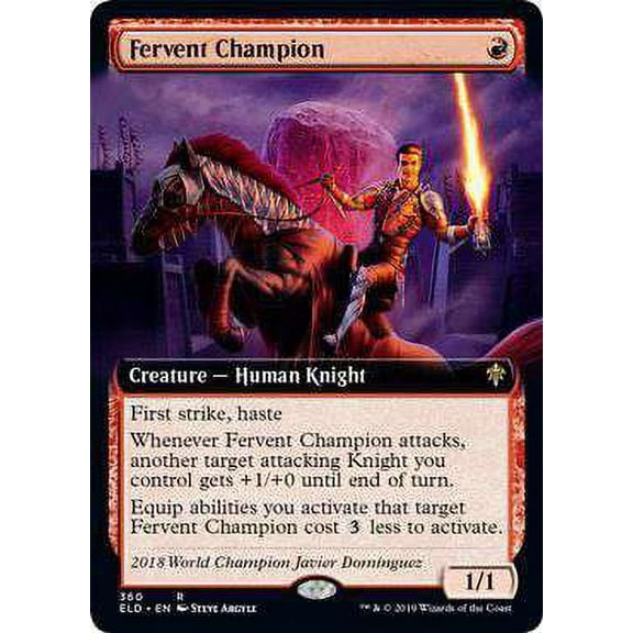 MtG Throne of Eldraine Rare Fervent Champion (Extended Art Foil) #360