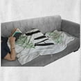 thumbnail image 6 of Aloha Soft Flannel Fleece Throw Blanket, Summer Pattern of Inky Text and Tropic Simple Leaves Oceanic Beach Design, Cozy Plush for Indoor and Outdoor Use, 50" x 70", Charcoal Grey Green, by Ambesonne, 6 of 6