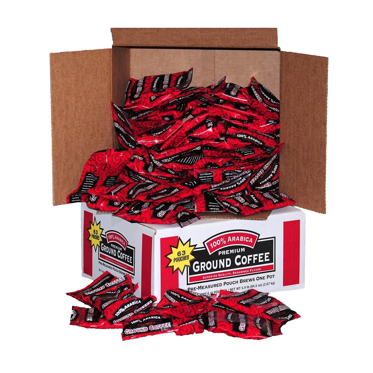 100 Arabica Ground Coffee (63 packs, 2 boxes)