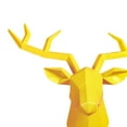 thumbnail image 7 of 3D Resin Deer Head Sculpture Antlers Wall Mounted Geometrical Stag Bar Decor Yellow, 7 of 7