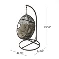 GDF Studio Kyle Outdoor Patio Rattan Hanging Chair with Stand, Weather