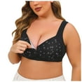 thumbnail image 3 of felwors Bra for Older Women, Breathable Front Closure Daisy Bra, 2025 New Comfortable Front Close Button Bras No Underwire Black, 36/80, 3 of 8