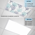 thumbnail image 4 of Teal Blue Grey Coral Coastal Fluorescent Light Covers, Summer Beach Seaside Nautical Magnetic Light Covers for Ceiling Lights, Fluorescent Ceiling Shade for Classroom Bedroom Office 4x2Ft x 3PCS, 4 of 8