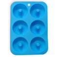 thumbnail image 1 of Molde de silicona para donas, molde de silicona de 6 cavidades para pasteles, galletas, bagels, muffins (azul) JAMW Sencillez, 1 of 5