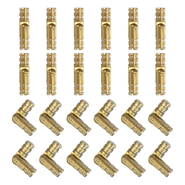 Unique Bargains Invisible Brass Barrel Hinges, 40 Pack 4x17mm Brass Concealed Hinges Cylindrical Hidden Small Barrel Hinges