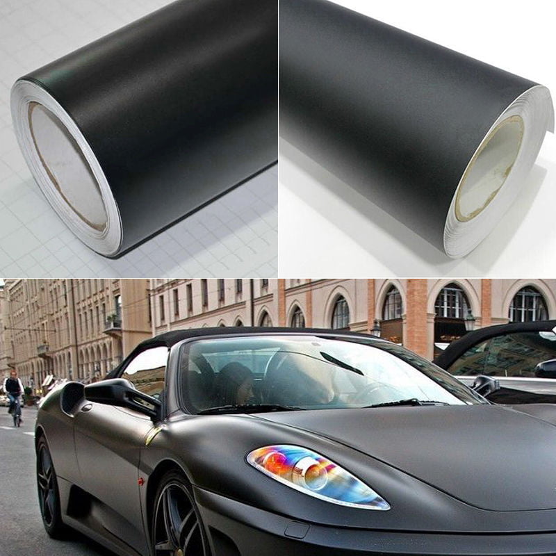 Car matte black vinyl film wrap DIY sticker vehicle 3d deco@M 