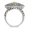thumbnail image 2 of Sterling Silver Two Tone Silver And Gold Plated Sterling Silver w/Antiqued Multi Gemstone Ring, 2 of 3
