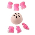 thumbnail image 3 of Juego de rodilleras y coderas para casco para niños, conjunto de equipo de protección, rodilleras para monopatín, patinaje sobre ruedas, deportes rosa, 3 of 8