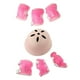 thumbnail image 3 of Juego de rodilleras y coderas para casco para niños, conjunto de equipo de protección, rodilleras para monopatín, patinaje sobre ruedas, deportes rosa, 3 of 8