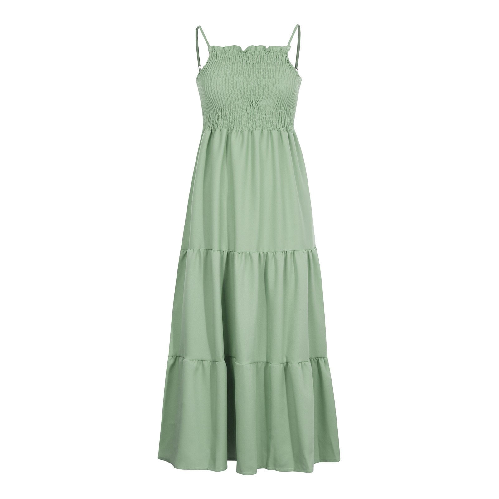 Women's Summer Tie-Shoulder Mini Dress – Smocked Ruffle Tube Top, Floral Print - View #14