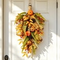 thumbnail image 6 of Cadancy Fall Decorations Artificial Pumpkin Berry Pine Cone Maple Leaf Teardrop Swag for Fireplace Mantle Door Hanging Harvest Wreath Autumn Thanksgiving Farmhouse Home Decoration, 6 of 6