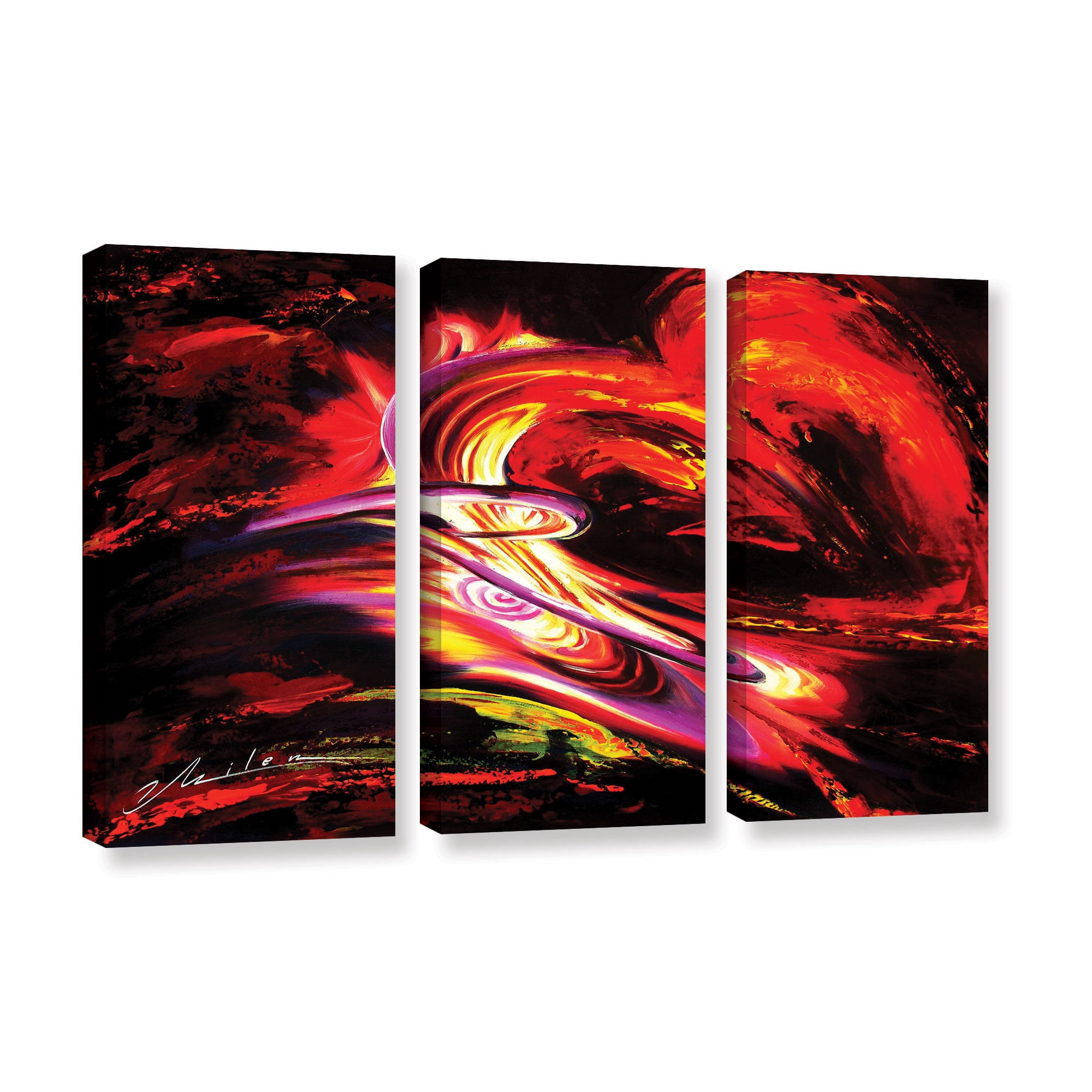 ArtWall Milen Tod "Flair" 3-Piece Gallery-wrapped Canvas Set
