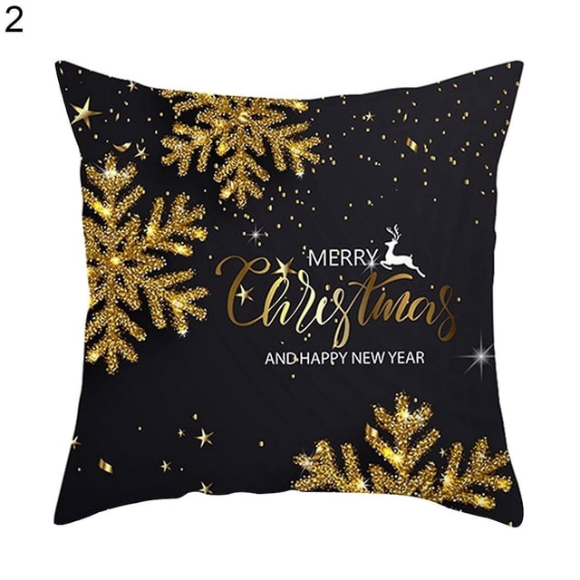 Funda de almohada con estampado de ciervos, funda de cojín de poliéster decorativa elástica para el hogar