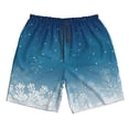 thumbnail image 5 of Goofa Christmas Snowflakes Printed Mens Swim Trunks Summer Quick Dry Short Beach Swimwear Bathing Suits-Small, 5 of 9
