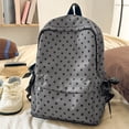 thumbnail image 3 of Polka Dots School Backpack with Side Bows, Water Resistant Backpack, Lightweight School Backpack for College Travel Shopping (Gray), 3 of 10