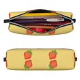 thumbnail image 2 of Pofeuu Hand Drawn Strawberry Print Leather Pencil Case, Leather Pencil Pouch Large Capacity, Big Pencil Pouch with Zipper Vintage Pen Bag Fountain Pen Holder, 2 of 7