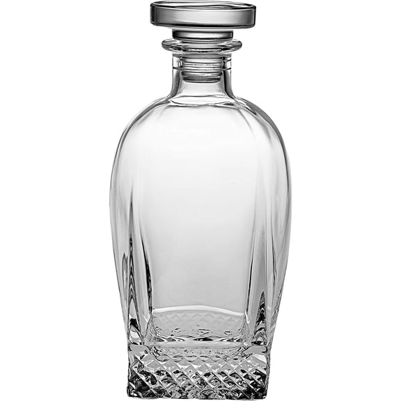 Whiskey Decanter For Whiskey - Liquor - Scotch - Vodka - Bourbon - Beautiful Cut Crystal Square Decanter with Stopper - Beautiful Designed - 28 Oz. - 9" Height - By Barski - Made in Europe