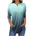 thumbnail image 1 of SwiftWear T-Shirts pour Femmes Mode Tendance Col Rond Manches Mi-Longues T-Shirt Dégradé Décontracté Ample Basique, 1 of 5