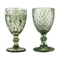 thumbnail image 4 of YIEMEEN Set of 4 Drinking Glasses with Embossed Pattern Elegant Colored Wine Goblets, 4 of 8