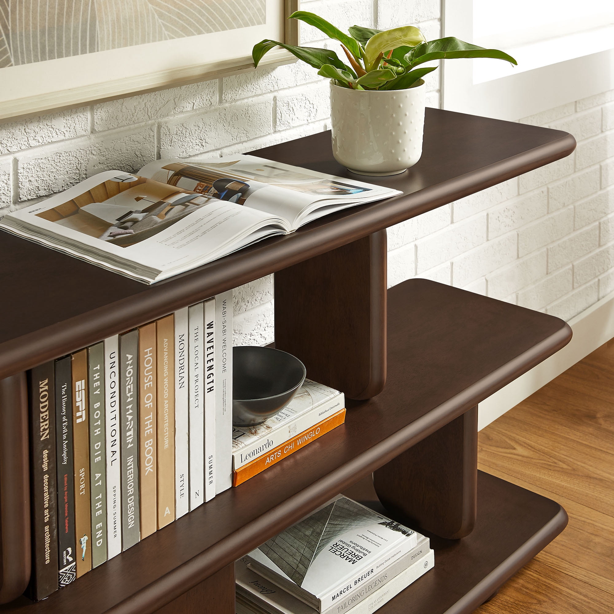 Modway Lyle Bookshelf in Walnut