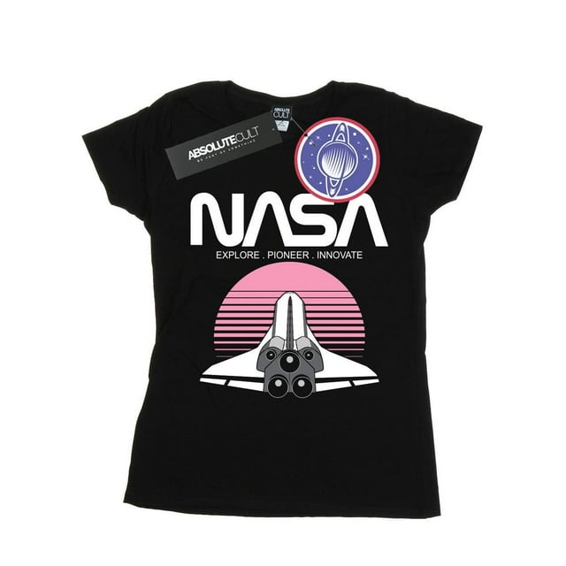 NASA T-Shirt en Coton pour Femmes Navette Spatiale Coucher de Soleil