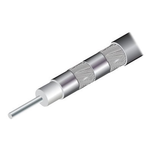 RG6 Quad Shielded Coax Cable, Bulk RG6 Coaxial Cable, White, 18 AWG, Solid Core, Pullbox, 1000 feet, Cablewholesale