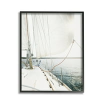Stupell Industries Nautical Boat Mast View Transportation Photography Black Framed Art Print Wall Art, 24 x 30