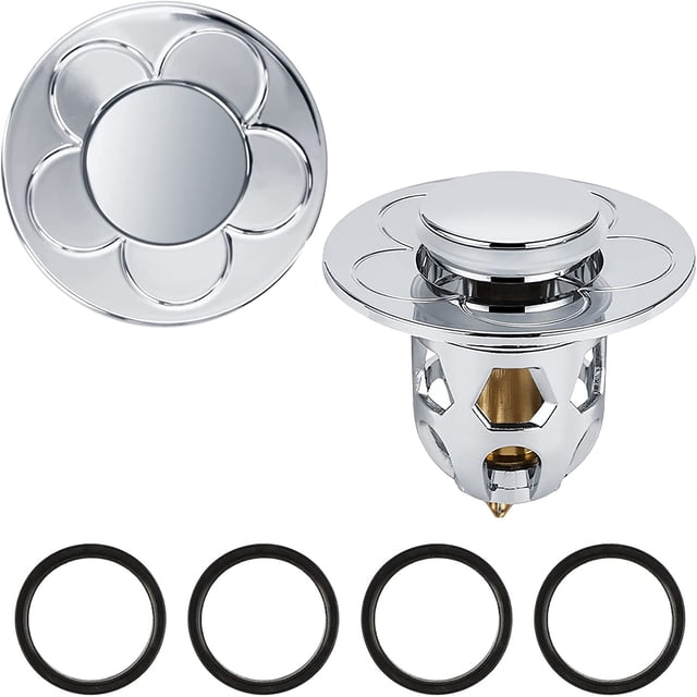 Tapón de fregadero universal de 2 piezas, desagüe emergente, filtro de drenaje antibloqueo para lavabo de cocina y baño, aplicable a diámetros de 34 a 40 mm