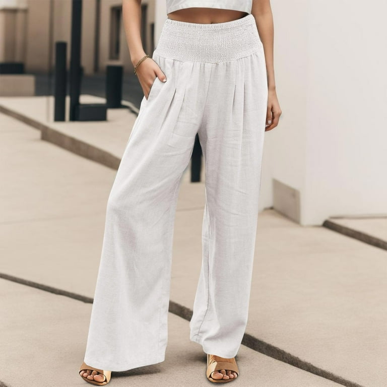 Dressy white linen pants 2025