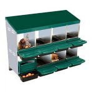 WhizMax Cajas Nido para Pollos, Caja Nido para Pollos, Caja Nido Enrollable, Cajas para Colocar Pollos, Caja Nido para Gallinas con Tapa para Gallinero, 8 Compartimentos, Verde