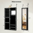 thumbnail image 4 of Giantex Wall Door Mounted Mirrored Jewelry Cabinet Jewelry Armoire Storage Organizer with Full Length Mirror Jewelry Cabinets (Black), 4 of 9