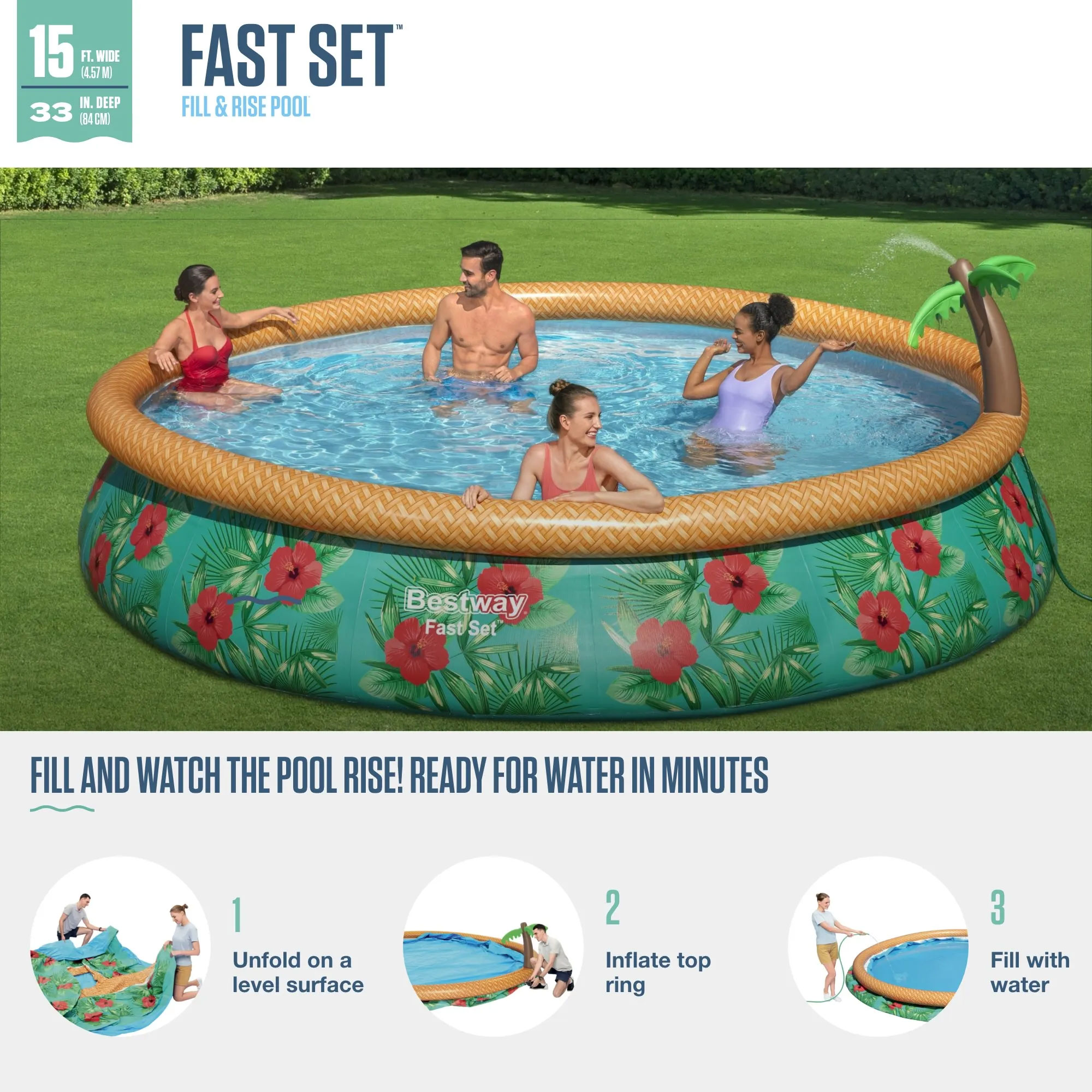 Bestway - Fast Set Paradise Palms Inflatable Pool Set - image 11 of 13